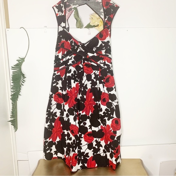 Hailey Morgan Dresses & Skirts - Hailey Morgan Women’s Red Rose & Black Cutout Dress! 16